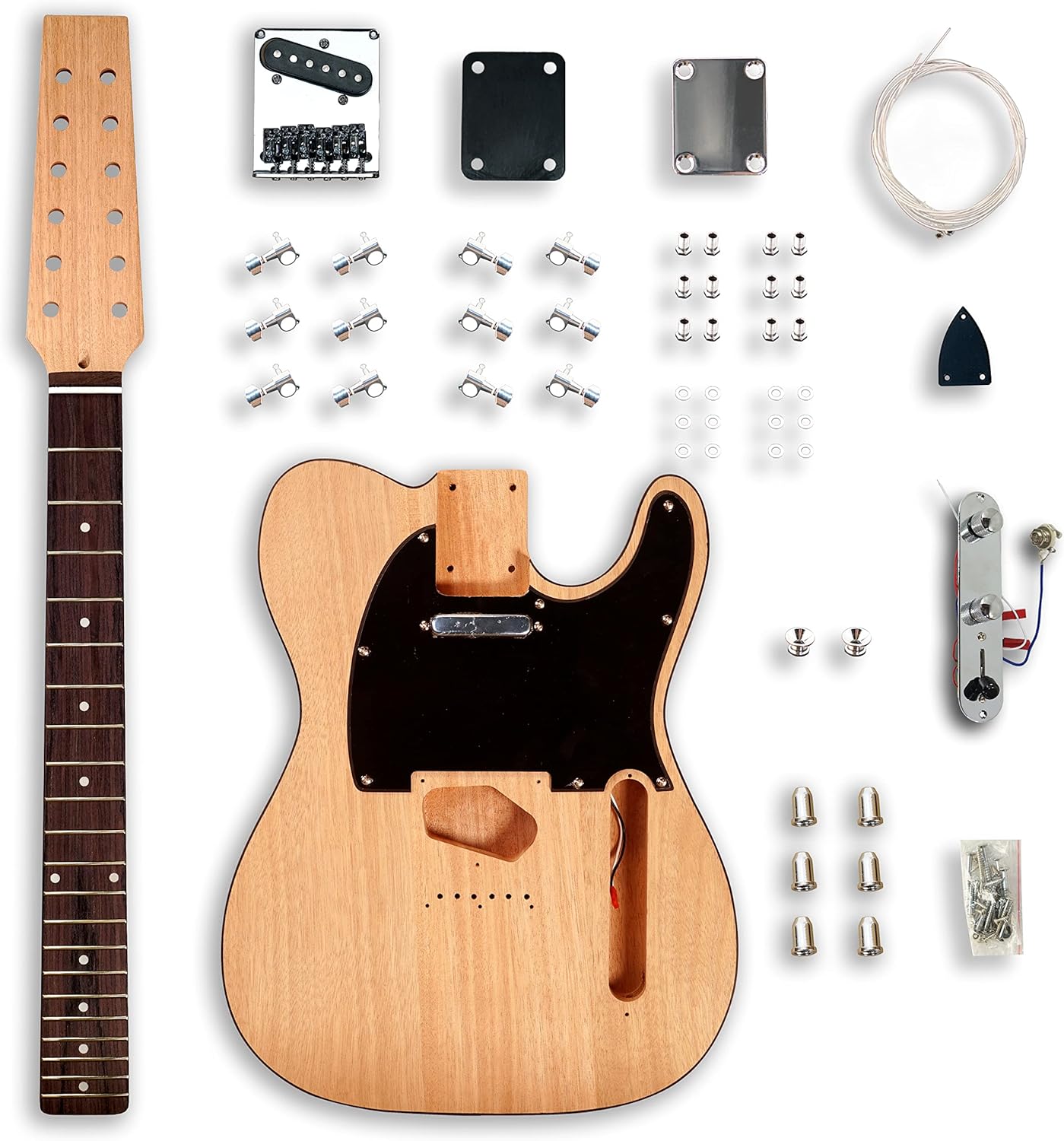 BexGears DIY 12 String Electric Guitar Kits Mahogany Body maple neck & composite ebony fingerboard You Build The Guitar