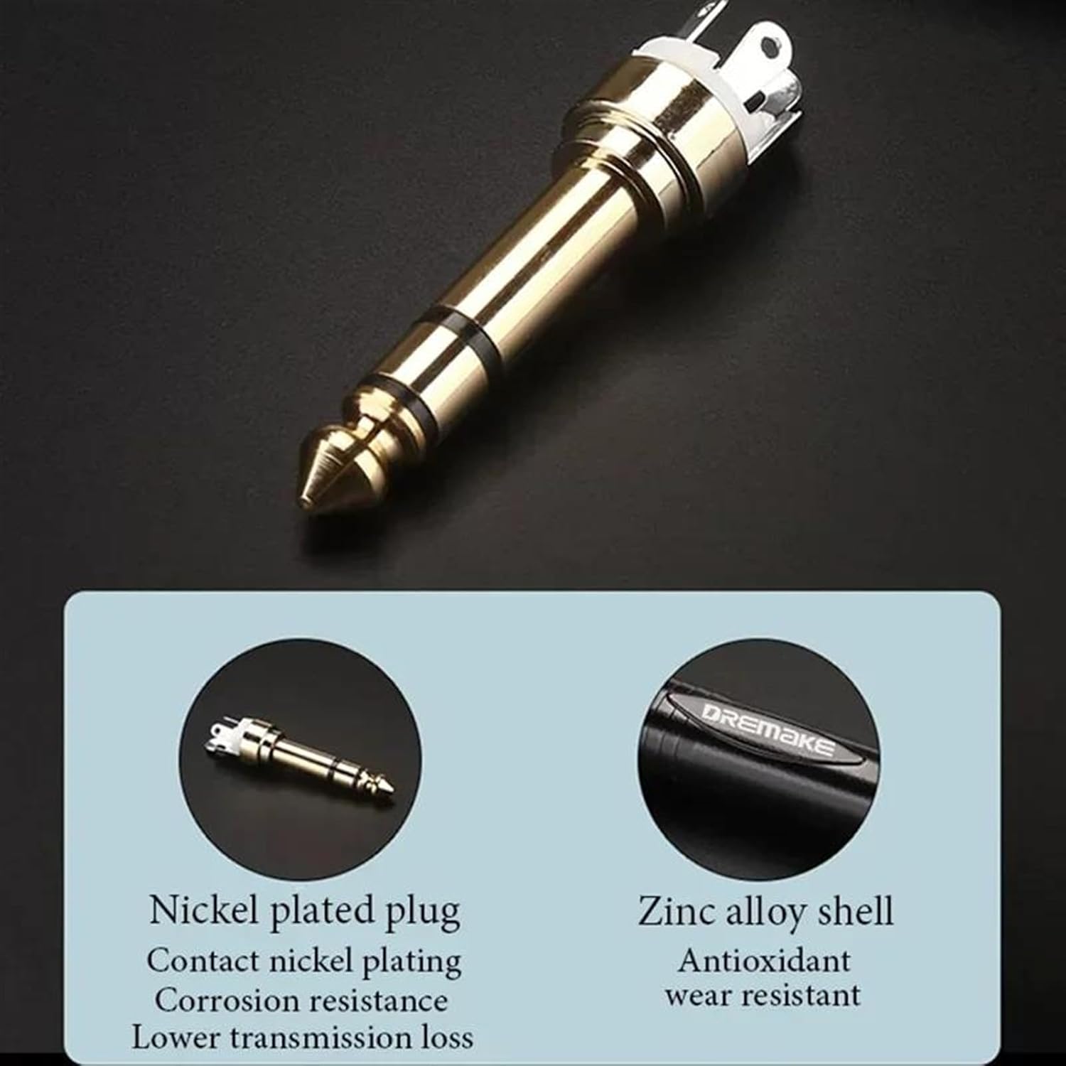 Pro Audio Cable 6.5mm to 6.5mm Cable Elbow Male to Male 6.35mm Cords Microphone Amplifier Professional Guitar Cable(6 TRS l-L,10m)