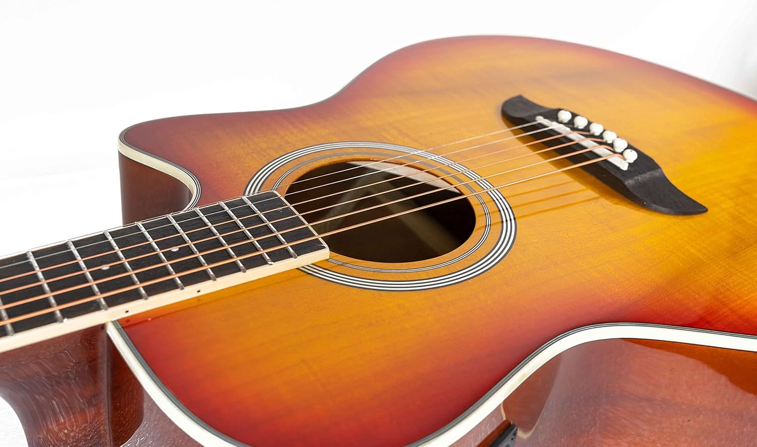 Oscar Schmidt OA10CE Mini Auditorium Acoustic-Electric Cutaway Guitar - Spalted Maple