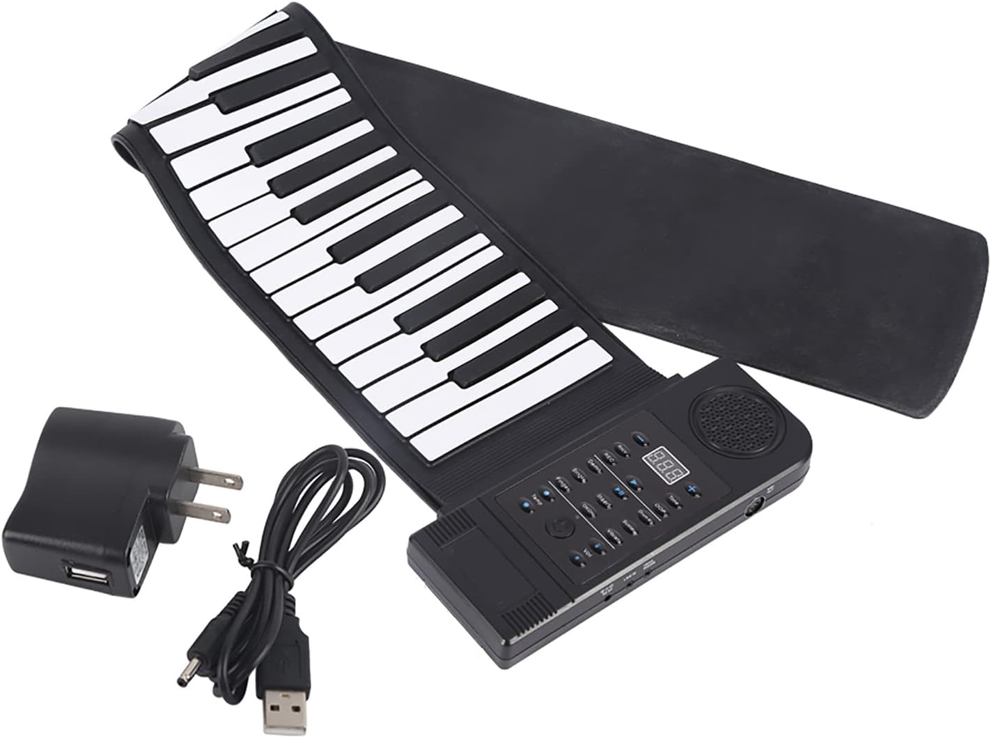 Portable 61-Keys Roll up Piano, Soft Silicone Flexible Electronic Digital Music Keyboard Piano Fit for Piano Beginner Support Recording, Playback, Programming