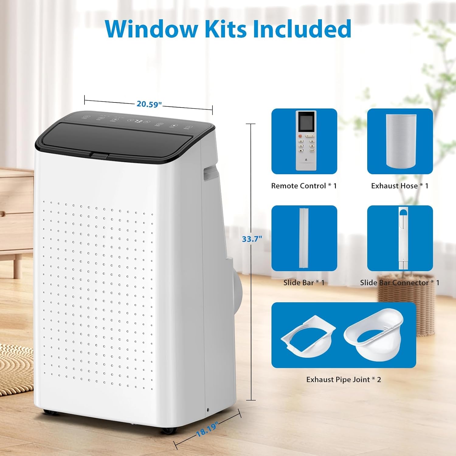 14000 BTU Portable Air Conditioners with Remote Control, 3 in-1 Portable AC Unit up to 700 sq.ft, Auto Swing, 3 Speed, Sleep Mode, 24H Timer for Bedroom, Office, Apartments