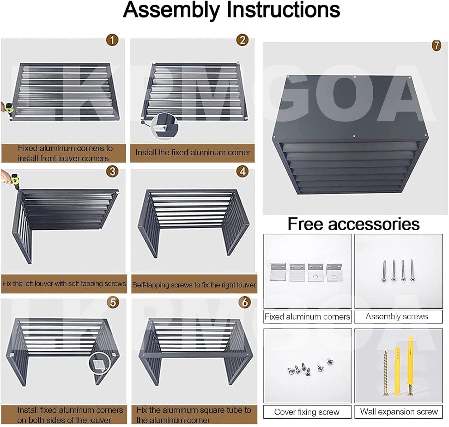 All Weather Air Conditioning Cover, Air Conditioning Cover Protection Against Rain and Sun Protection, Garden Tidying, Theft proof(Brown,110cm)