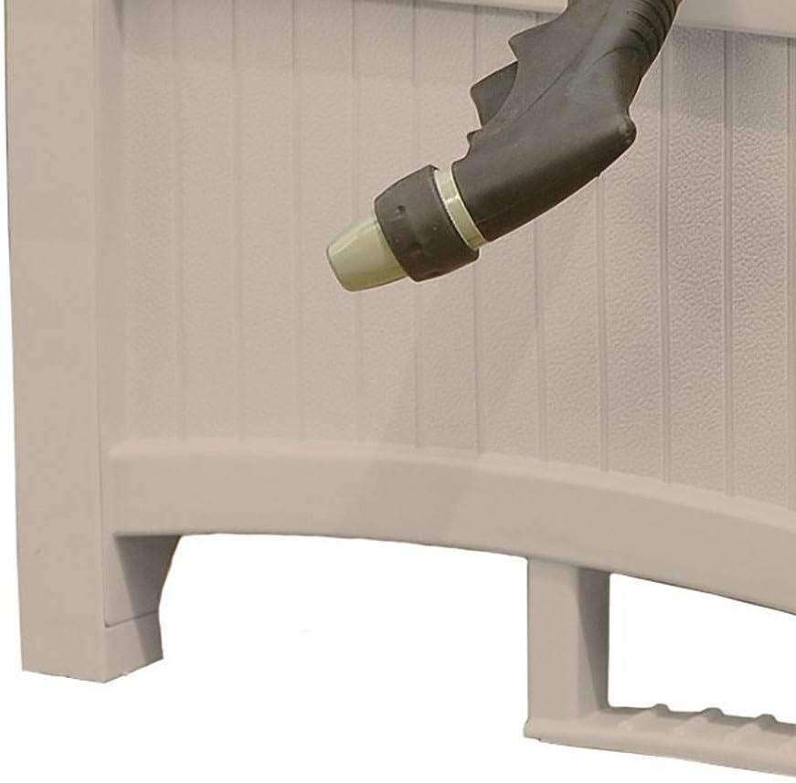 Suncast 100 Foot Capacity Hideaway Garden Hose Reel for 1.9 inches Hose Outdoor Storage with Stay Up Lid and Crank Handle, Taupe 2 Pack