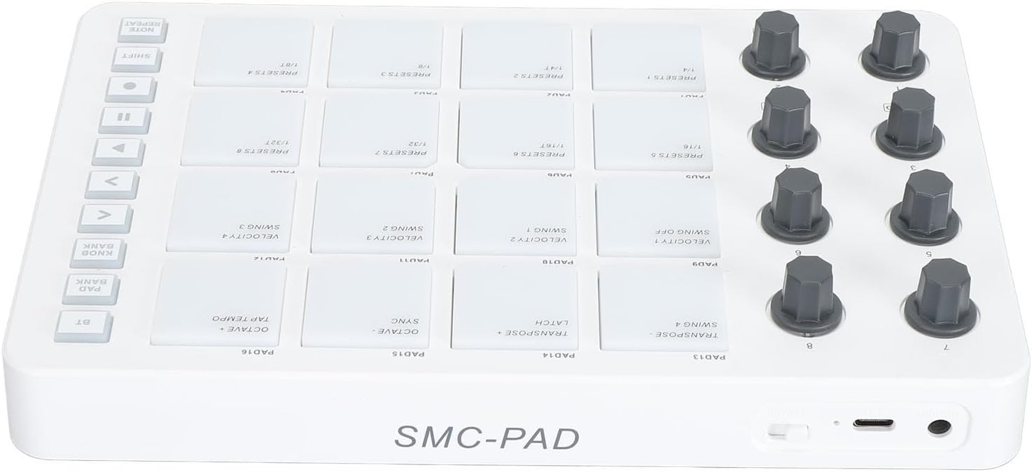 Focket MIDI Controller, USB Beat Maker Machine with 16 RGB Backlit Drum Pads for Music Production & Recording