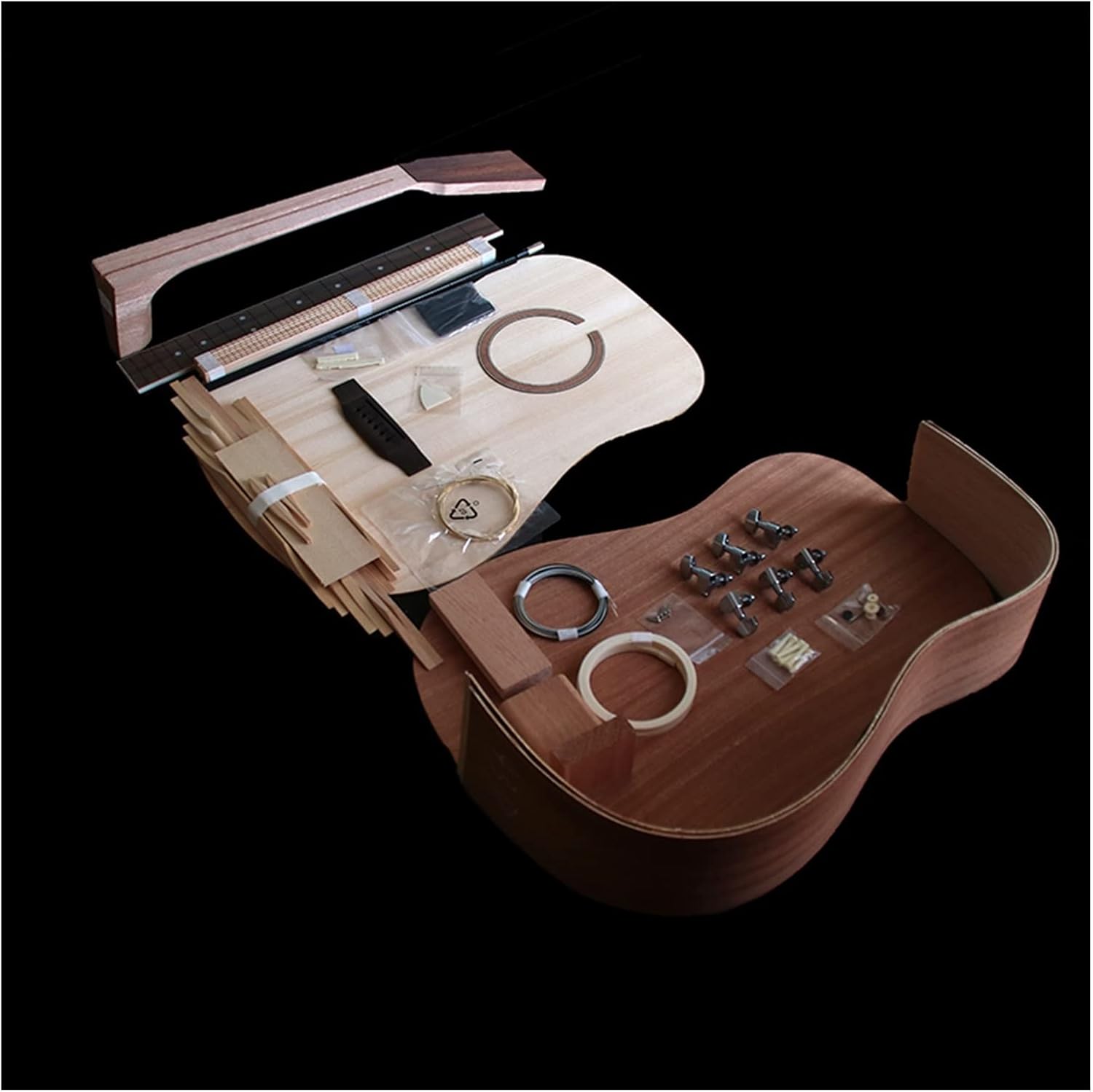Learn to Make Guitar DIY Folk Face Single Guitar Accessories Package Full Set of Production Materials Unfinished Guitar Body