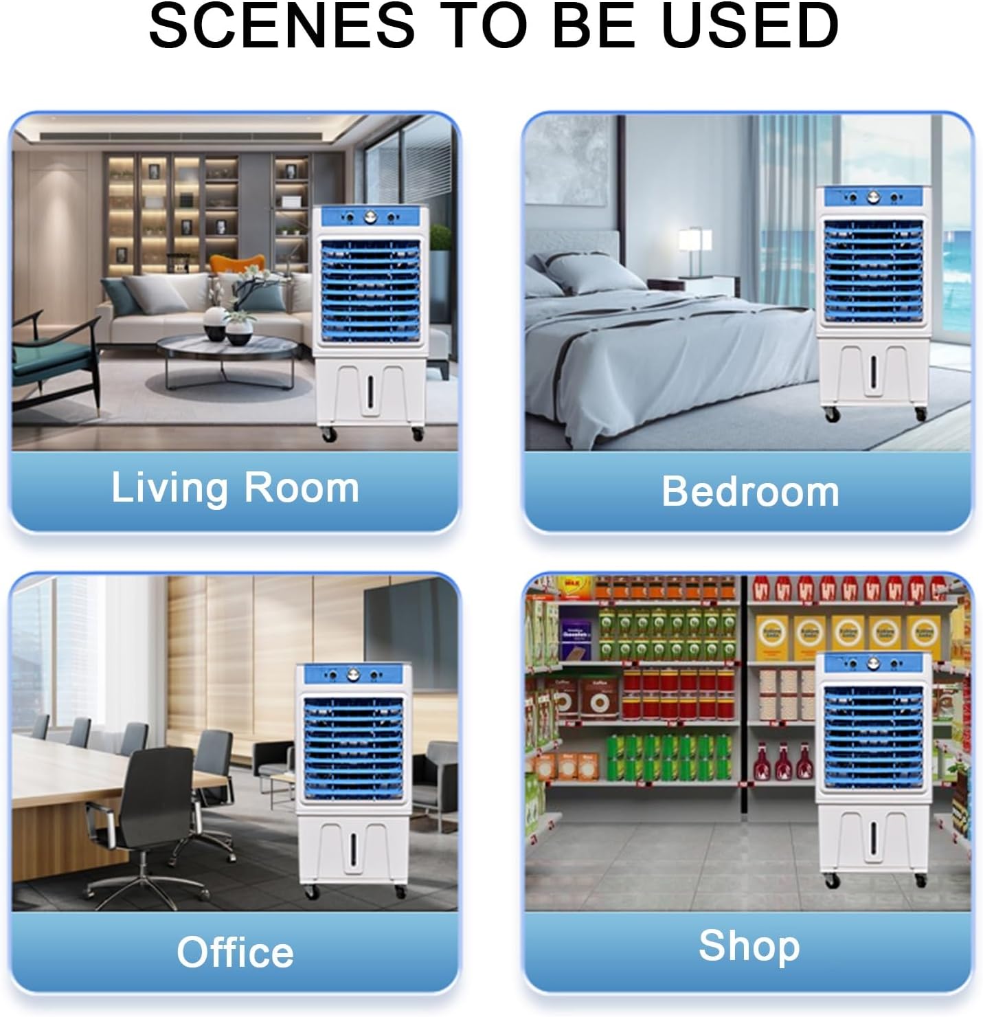 Portable Air Conditioners, Swamp Cooling Fan, 2 Modes, 3 Speeds, Fans That Blow Cold Air for Room, Bedroom, Indoor, Office(Medium)