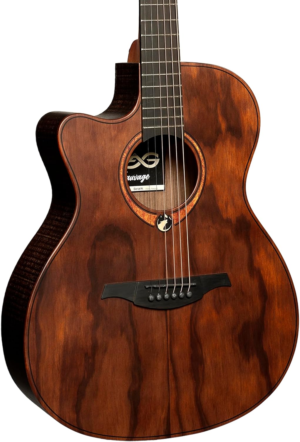 LAG GUITARS Sauvage Auditorium Cutaway Acoustic-Electric Left-Handed w/Hybrid Gigbag, Eco-friendly design
