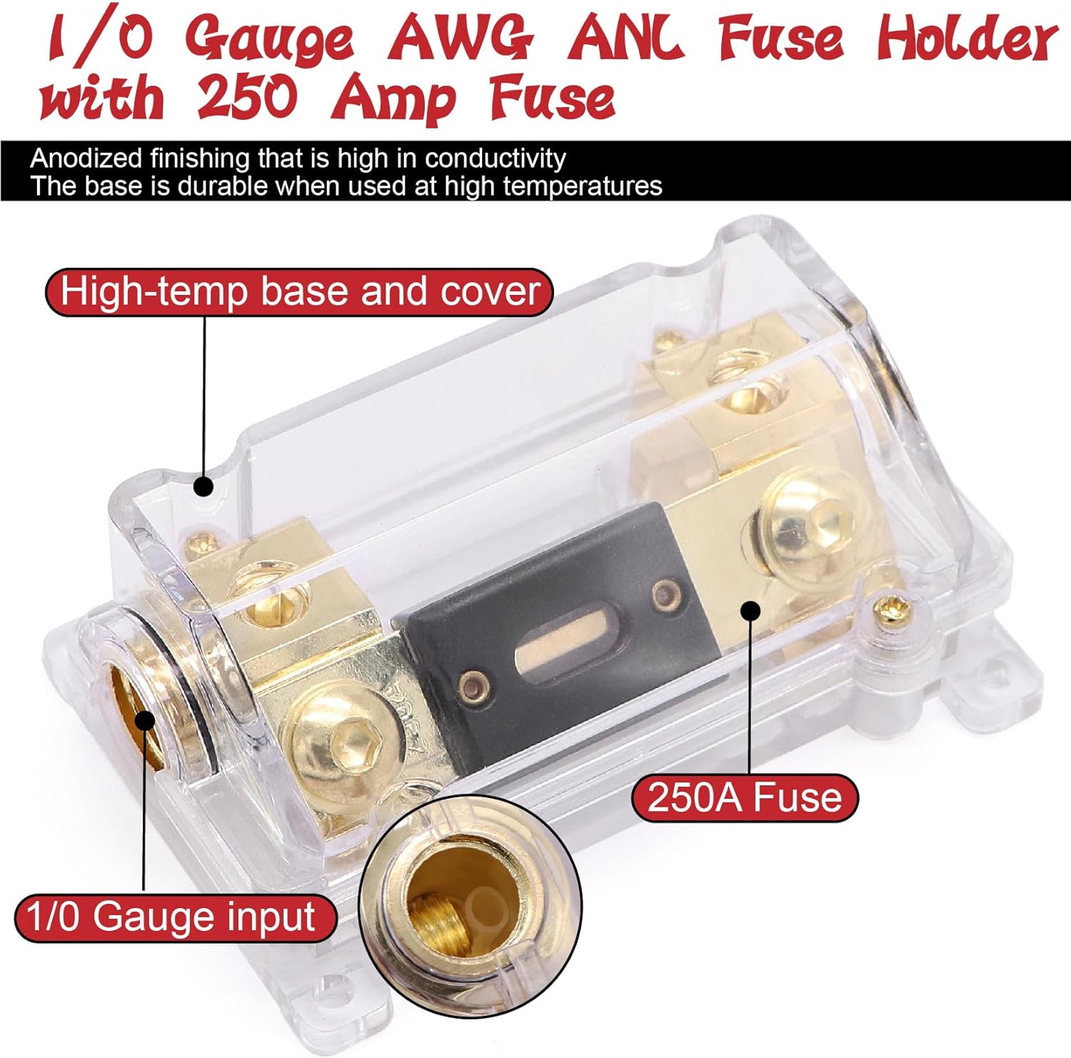 1/0 Gauge Wire Copper Clad Aluminum CCA-Car Amplifier Power & Ground Cable,Primary Automotive Wire,Battery Cable for Car Audio Speaker,Solar, Auto, Marine & RV Trailer(20ft Black+20ft Red)