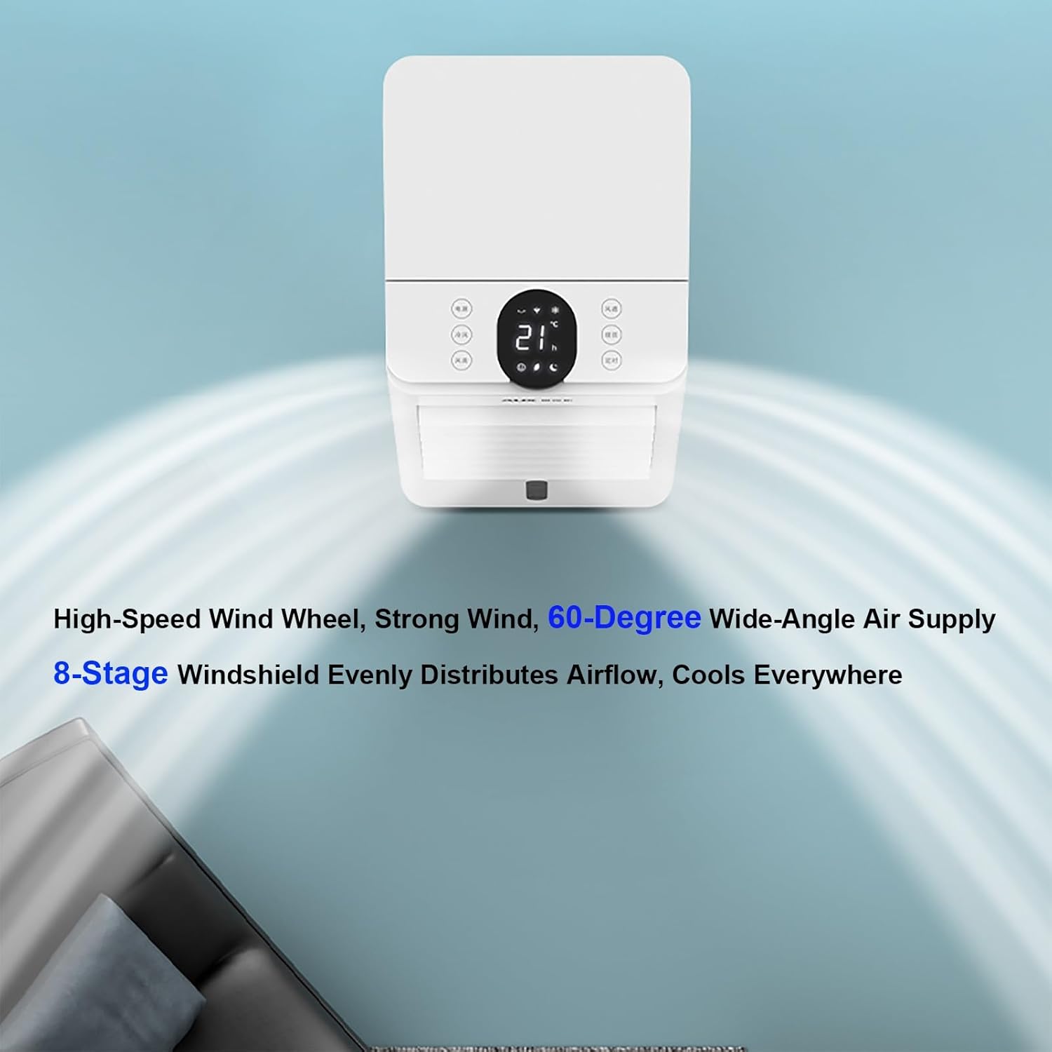 Windowless Air Conditioner for Bedroom, Swamp Cooler Fan & Humidifier with 1Gal Tank, Remote, 6 Ice Packs, 3 Speeds, 3 Modes, 12H Timer, Evaporative Cooler for Indoor