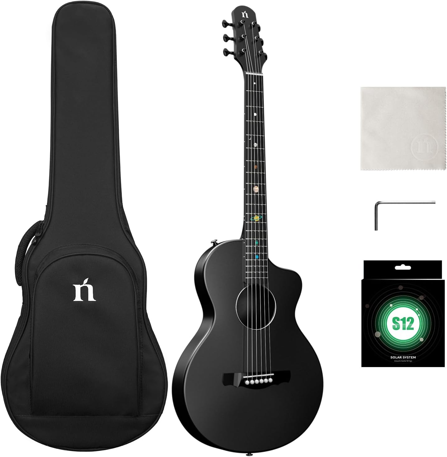 Natasha Carbon Fiber Acoustic Guitar, Cosmic Black