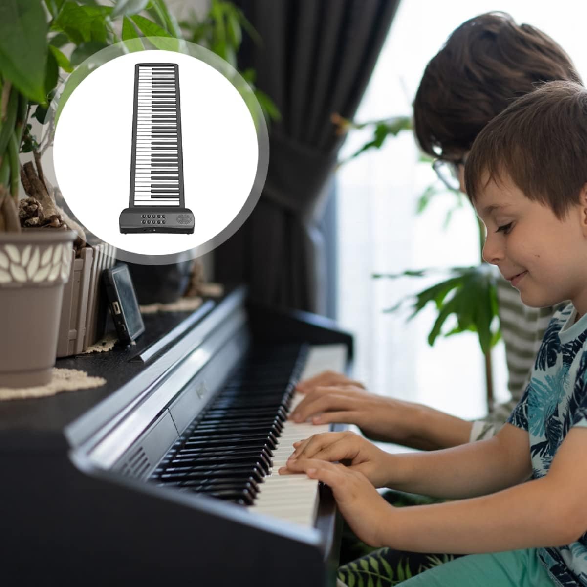 BESTonZON Roll-up Piano Portable Keyboard for Beginners Lightweight Design Built Speaker for Music Learning and Fun