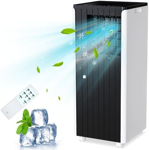 Garvee 8000 BTU Portable Air Conditioner for Room Up to 350 Sq. Ft, Energy Efficient AC Unit with Fan, Dehumidifier and Cooler, Quiet Operation for Bedroom, Offices, With Window Kit, Remote Control
