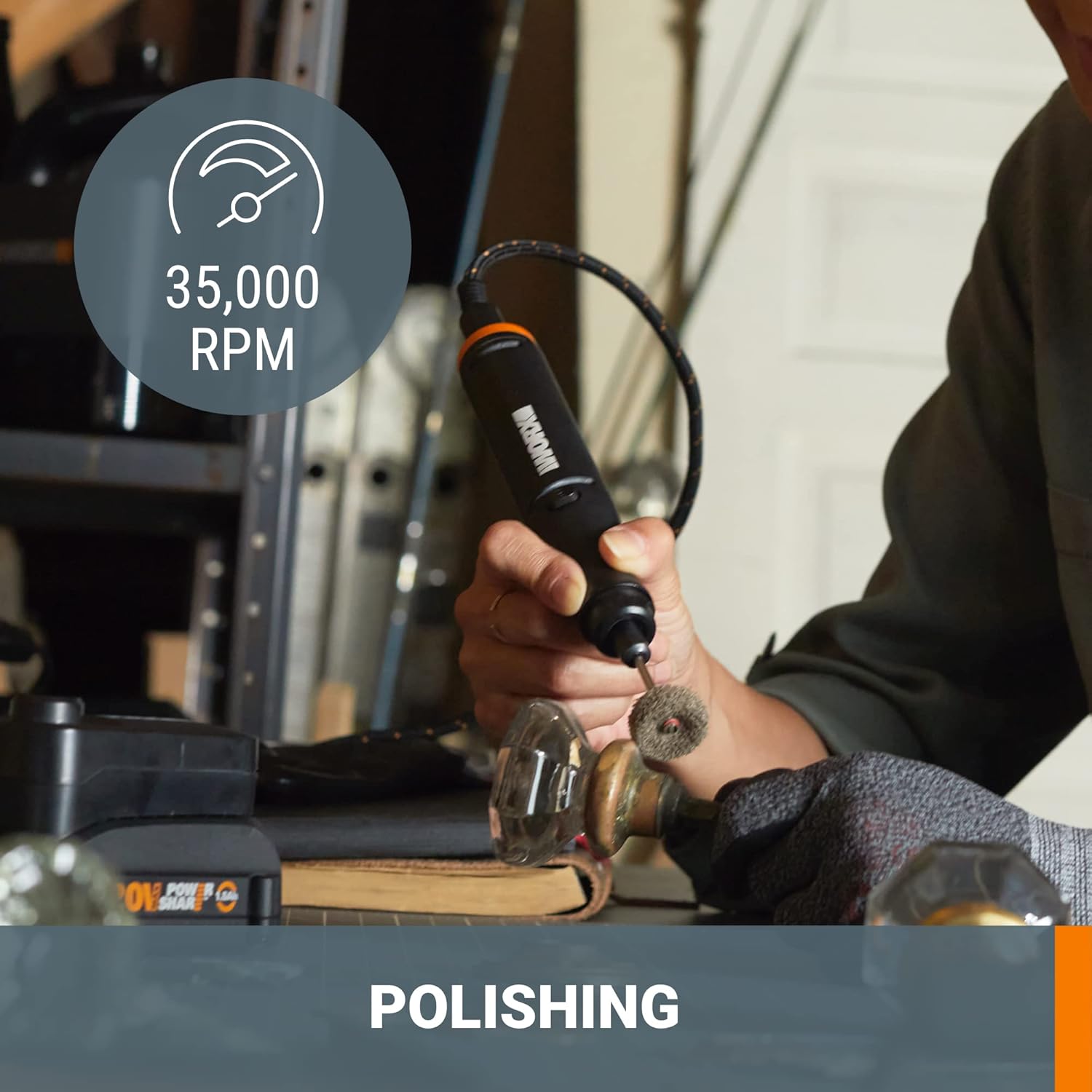 Worx WX989L 20V MAKERX 2-Pc Combo Kit - Rotary Tool + Heat Gun w/ 42 Accessories