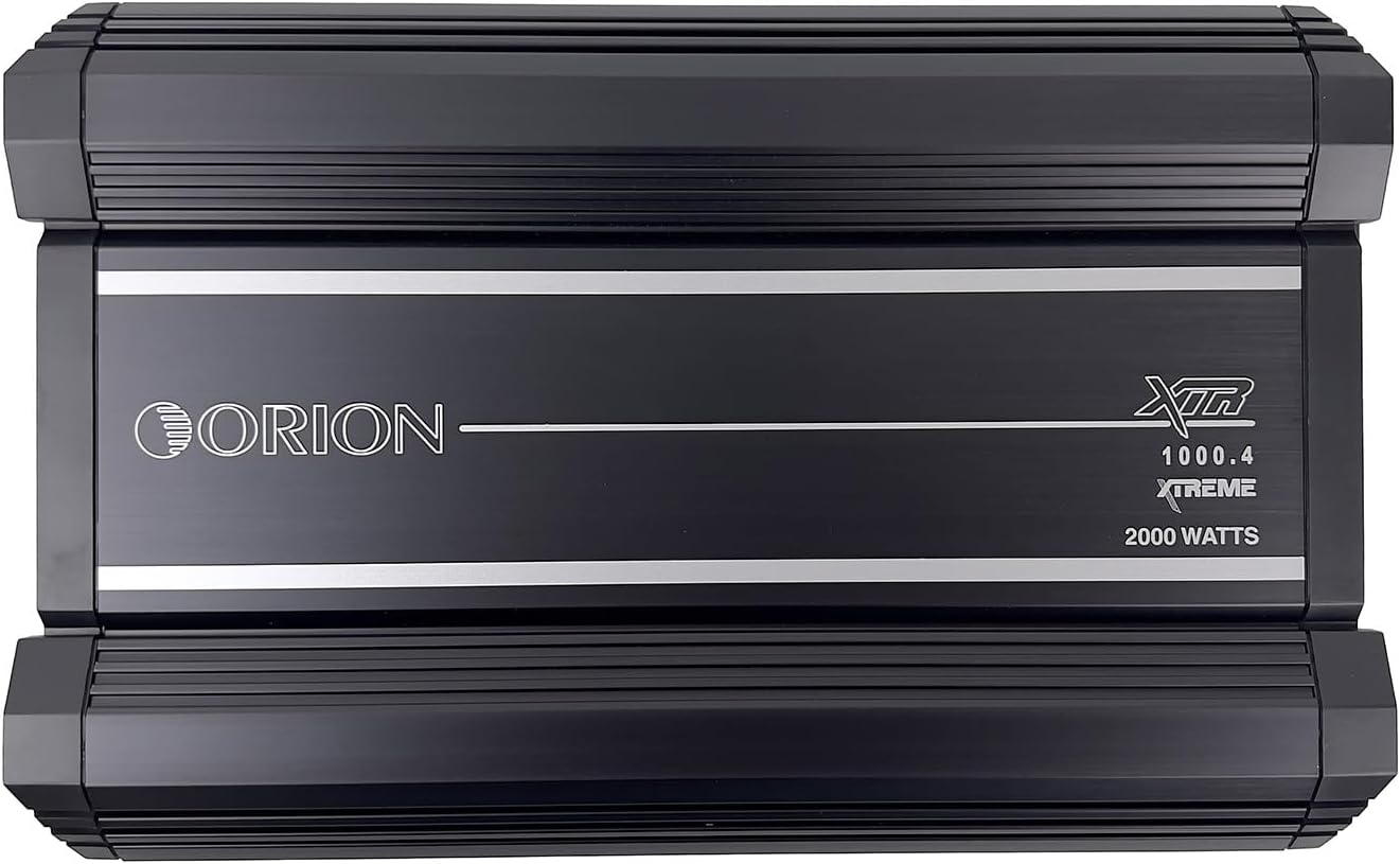 Orion XTR Series XTR1000.4 High Power Class A/B 4-Channel Amplifier - 1000W RMS, 2/4 Ohm Stable, High/Low Pass Crossover, Bass Boost Control, MOSFET Power Supply, Bass Knob Included, Made in Korea