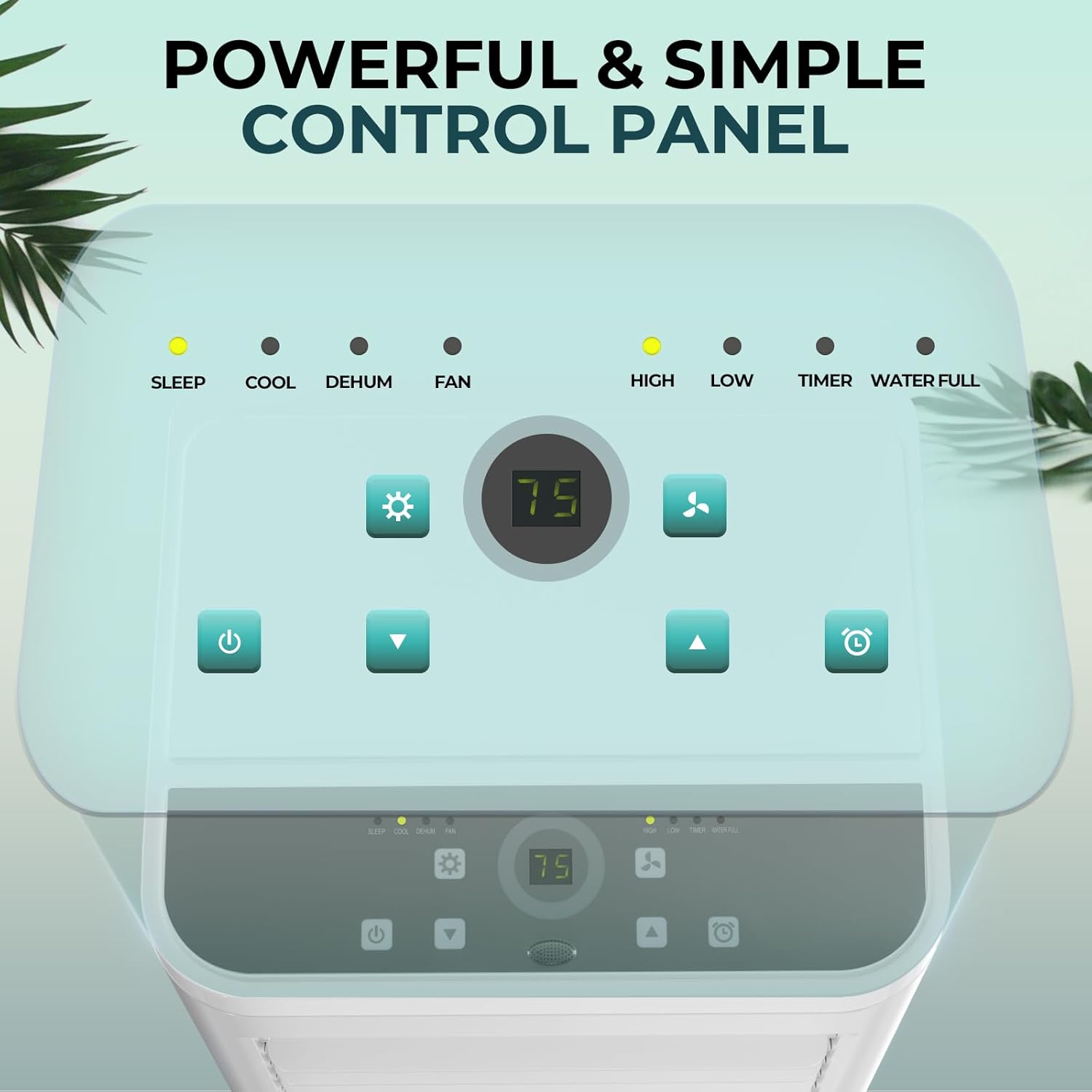 R.W.FLAME 8,000 BTU Portable Air Conditioner, 3-in-1 Portable AC Unit, 4 Modes with 24H Timer/LED Display/Remote Control/Installation Kits for Bedroom/Living Room/Dorm/Office, White