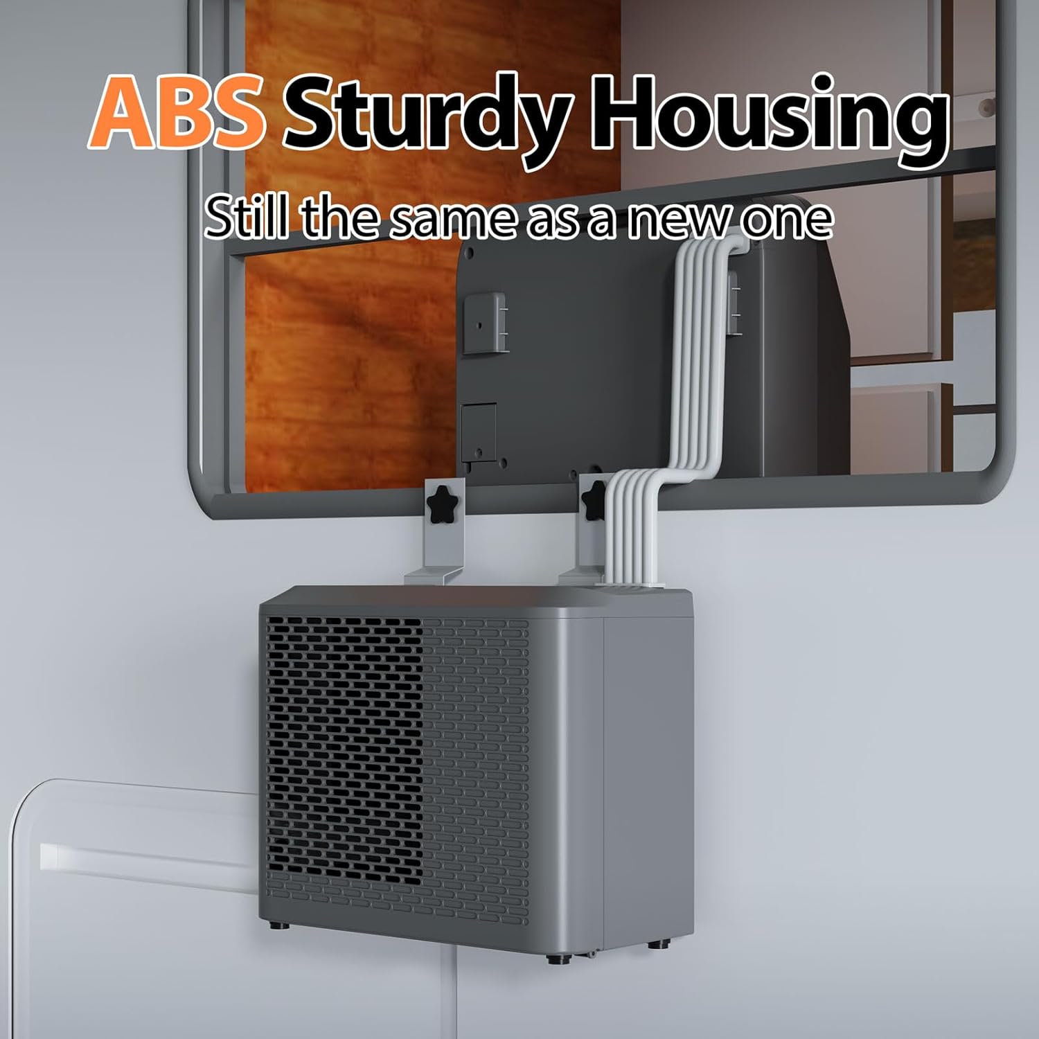 FOGATTI RV Window Air Conditioner, 6500 BTU Cools up to 120Sq.ft, 4-in-1 AC Unit and Lower Noise, Suitable For RV and House-workshop, included Window Installation Kits (Silver Grey)