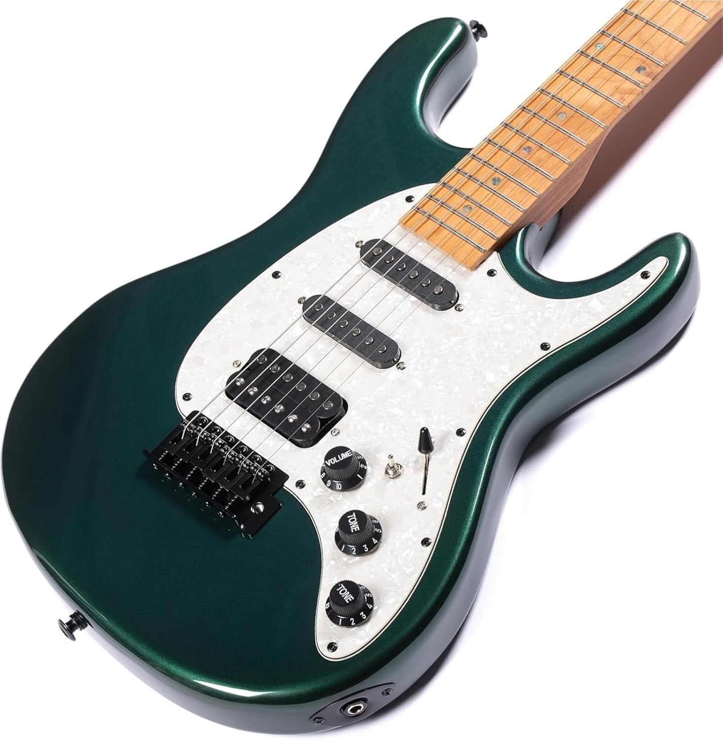 Beginner Electric Guitar Kits Solid Electric Guitar Metallic Finish Poplar Body Maple Neck Fretboard(Green)