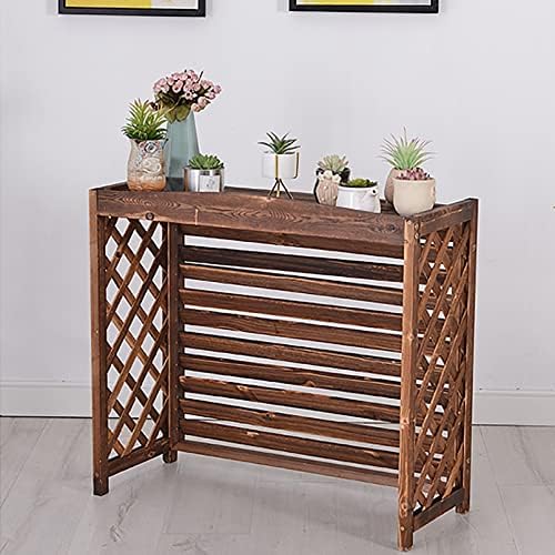 Ac Cover For Outside Unit,Air Conditioner Privacy Screen,Freestanding Louvered Space Divider,Fence To Hide Air Conditioner,Wooden Air Conditioner Cover Flower Stand Solid Wood Air Conditioni