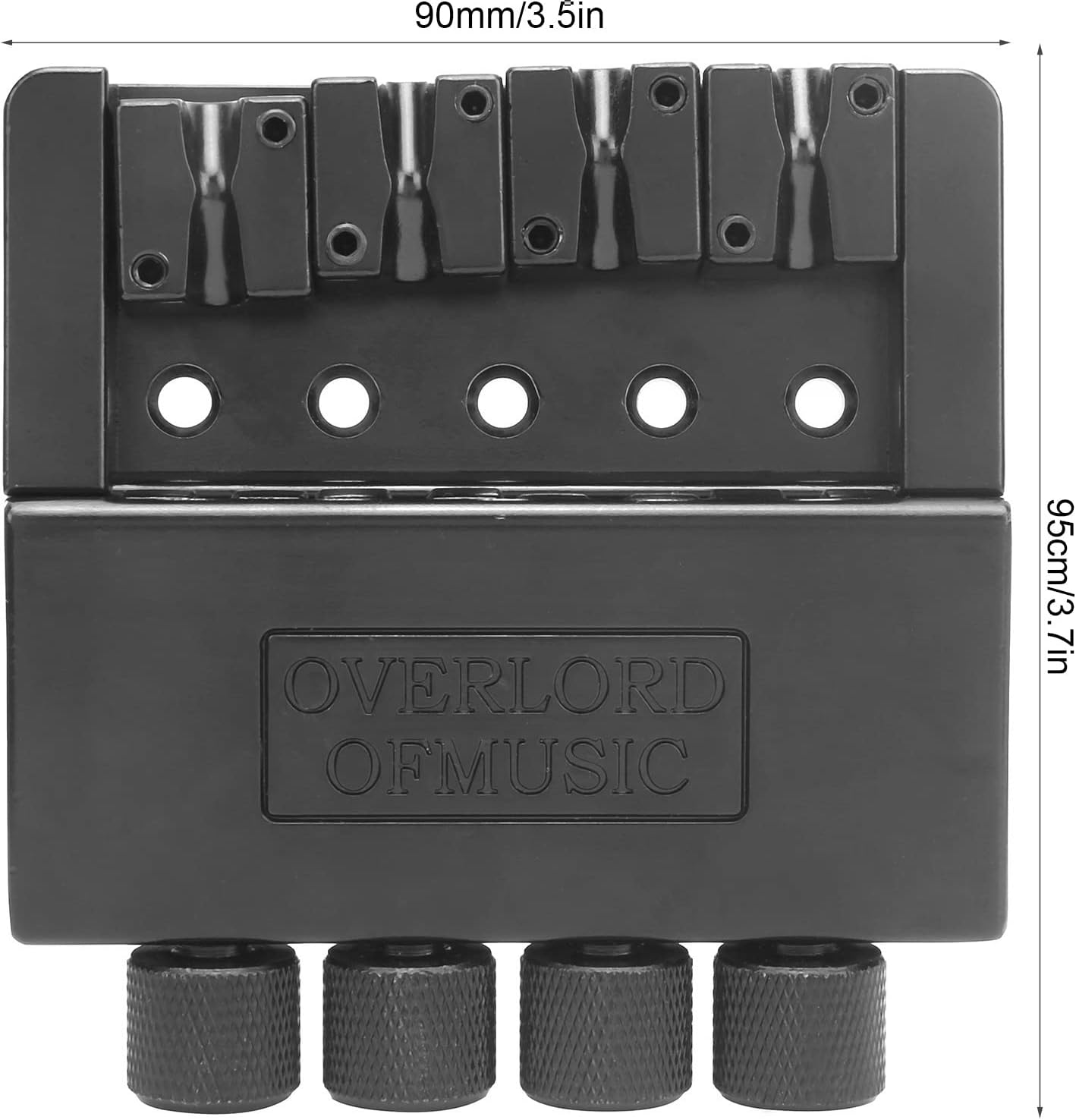 Bass Tremolo Bridge System, Heavy Duty Zinc Alloy, 4 String Bass Bridge System, Adjustable Tailpiece for Electric Guitar Bass Players, Stage Performance, Home Practice