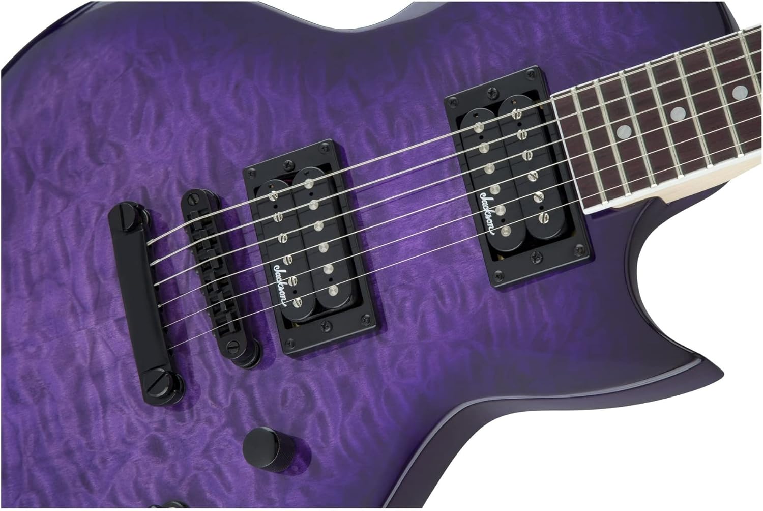 Jackson JS Series Monarkh SC JS22Q Electric Guitar (Transparent Purple Burst) Bundle with Jackson Monarkh Molded Case (2 Items)