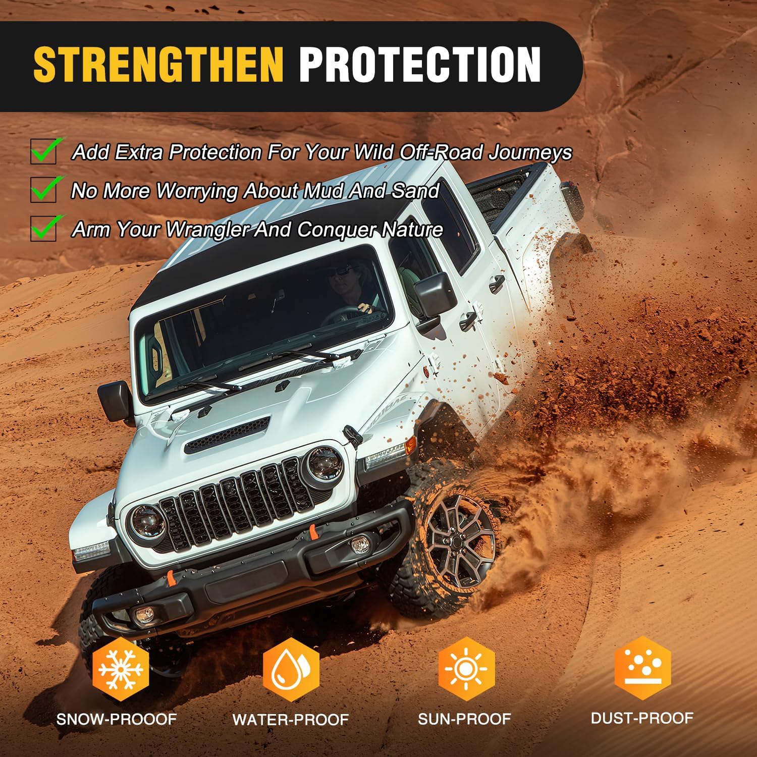 Nilight Fender Flares Extensions Set fit for 2020 2021 2022 2023 2024 2025 Gladiator JT (Only for Low Wheel Arches) Off-Road Widened Front Rear Flat 4 PCS