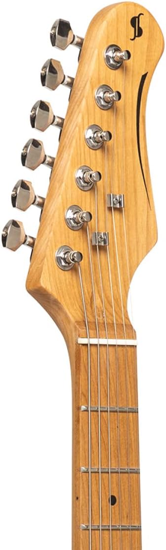 Stagg 6 String Solid-Body Electric Guitar, Right, Black (SET-PLUS BK)