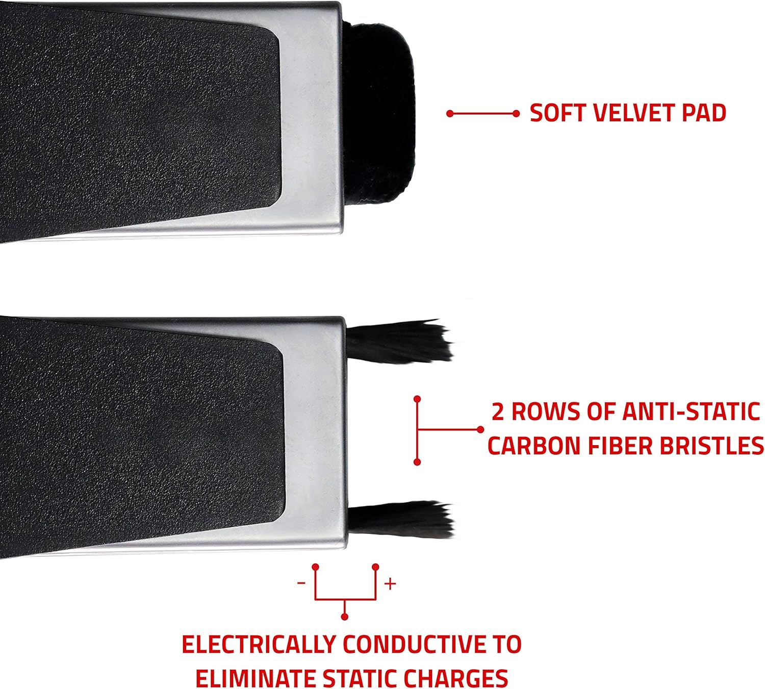 Fluance Vinyl Record Accessory Kit with Record and Stylus Anti-Static Carbon Fiber Brushes and Record Weight (VB52RW03)