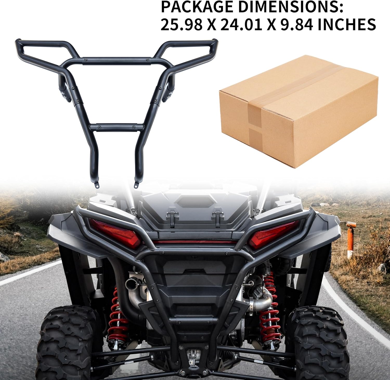 Rear Bumper for Polaris RZR XP/XP 4 1000 24-25, High Coverage Rear Bumper Heavy Duty Brush Guard for Polaris RZR XP/XP 4 1000 Ultimate Sport Premium 2024-2025 Accessories (Replace #2884514)