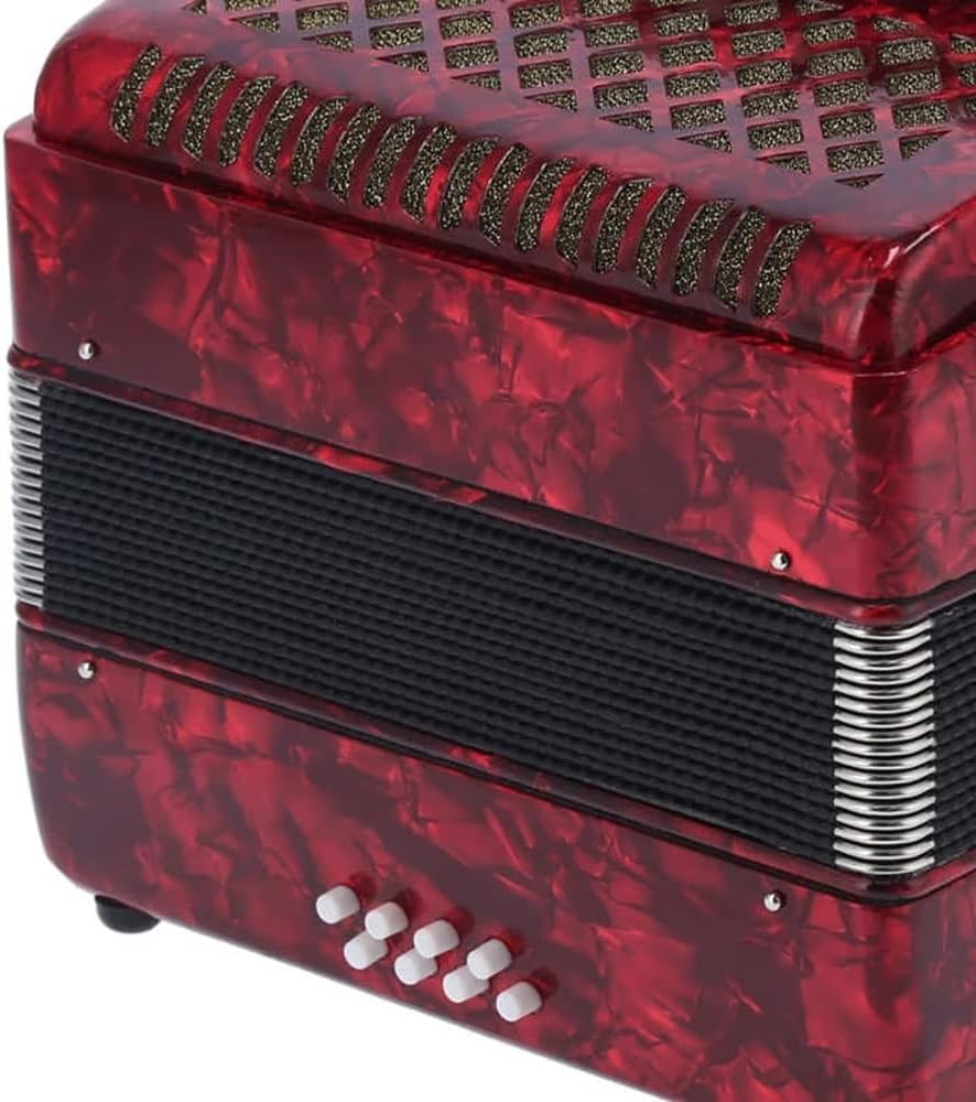 Accordion Concertina 22 Keys 8 Bass, Solo and Ensemble Musical Instrument, for Home and Classroom, with Strap and Backpack