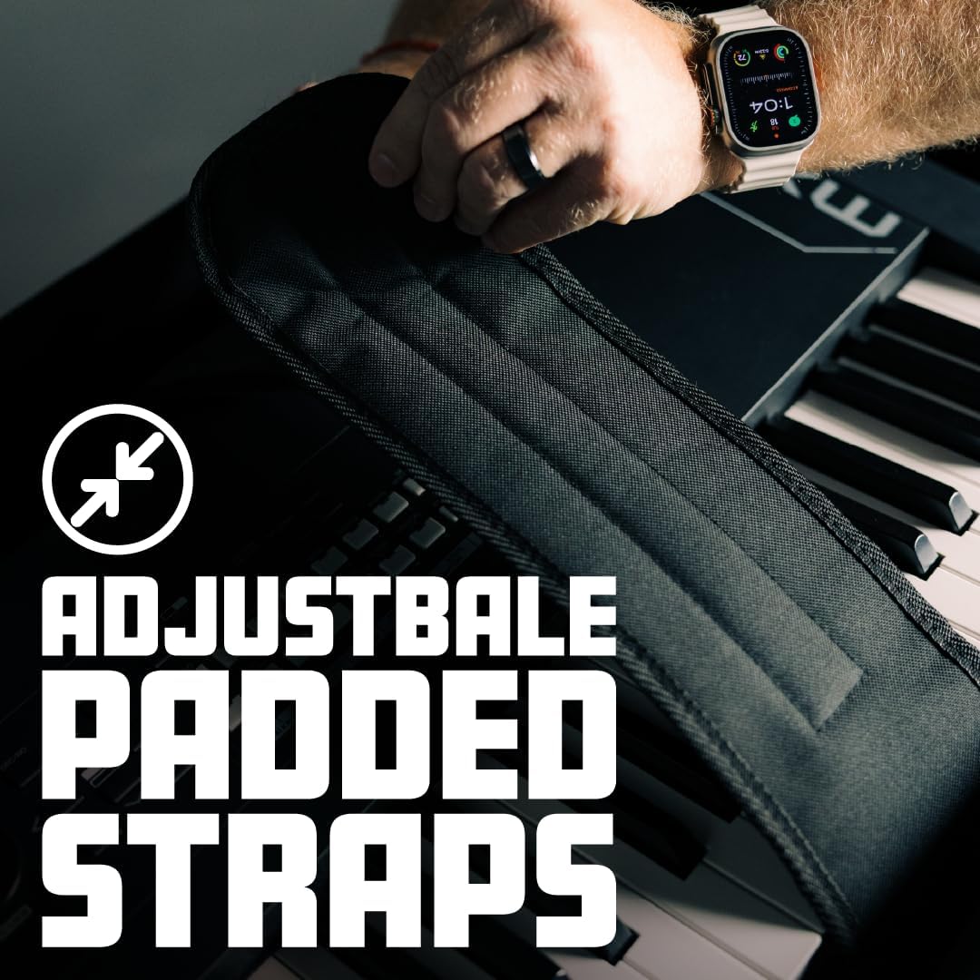 Gator Cases Lightweight Keyboard Case with Pull Handle and Wheels, Fits 76-Note Keyboards (GK-76)