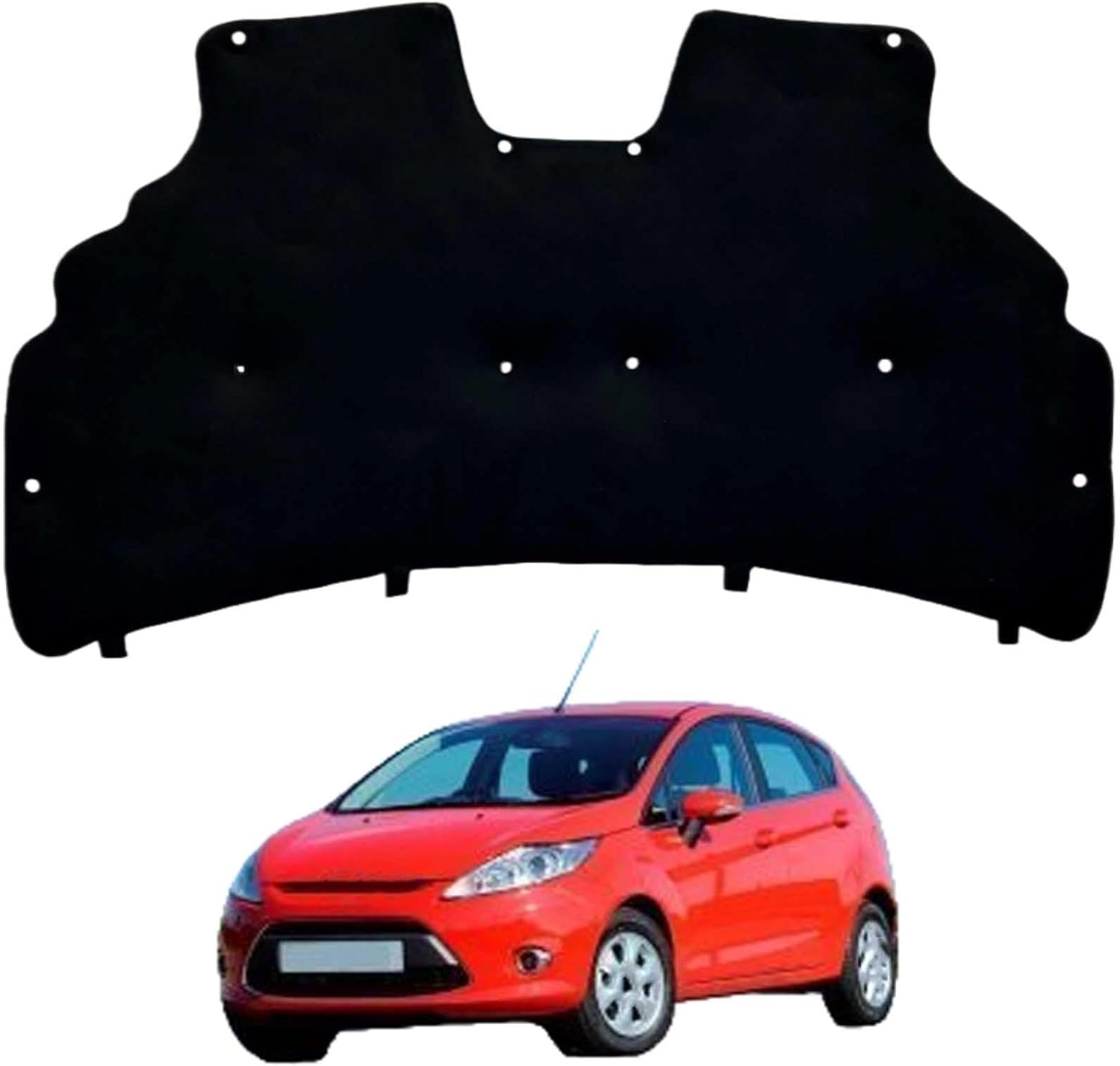 Car Front Hood Engine Sound Pad for Ford Fiesta 2009-2012 OE:DN03-56681, Heat Insulation Cotton Mat Cover Soundproof Car Accessories
