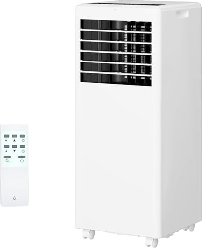 Portable Air Conditioner, 8000 BTU Portable AC Unit Cooling Up to 350 Sq.Ft, 3-In-1 Air Conditioner with Fan & Dehumidifier Mode, Remote Control, LED Display, 24 Timer for Bedroom, Living Room, Office