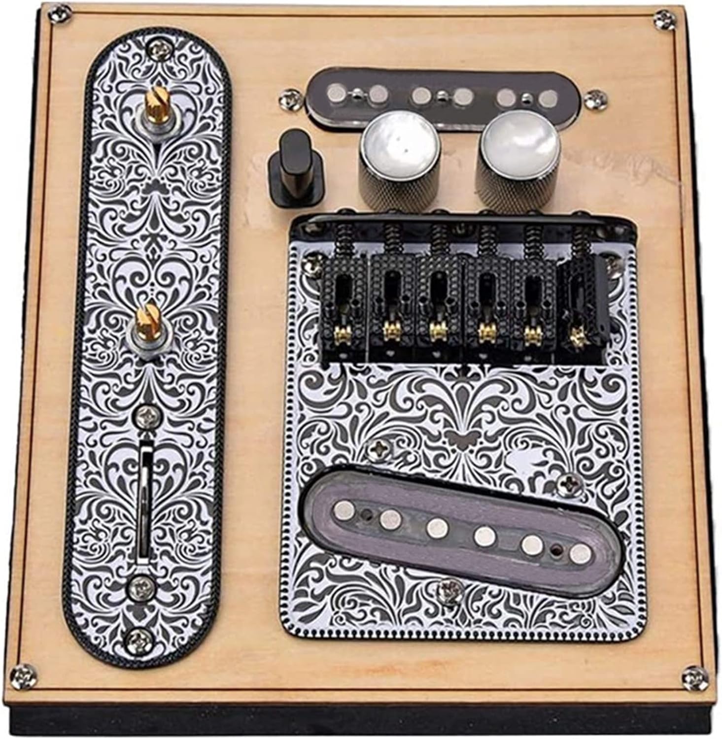 Pickguard Pre-Wired 6 Strings Bridge Plate 3 Way Converter Control Plate Neck Pickup Set for Telecaster Electric Guitars Replacement Parts