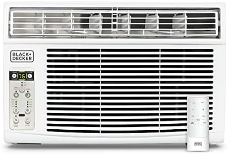 BLACK+DECKER Window Air Conditioner 8000 BTU, AC Window Unit Cools Up to 350 Square Feet, Window AC Unit with Remote Control, 3 Cooling Speeds and Fan Only Function, BD08WT6, White