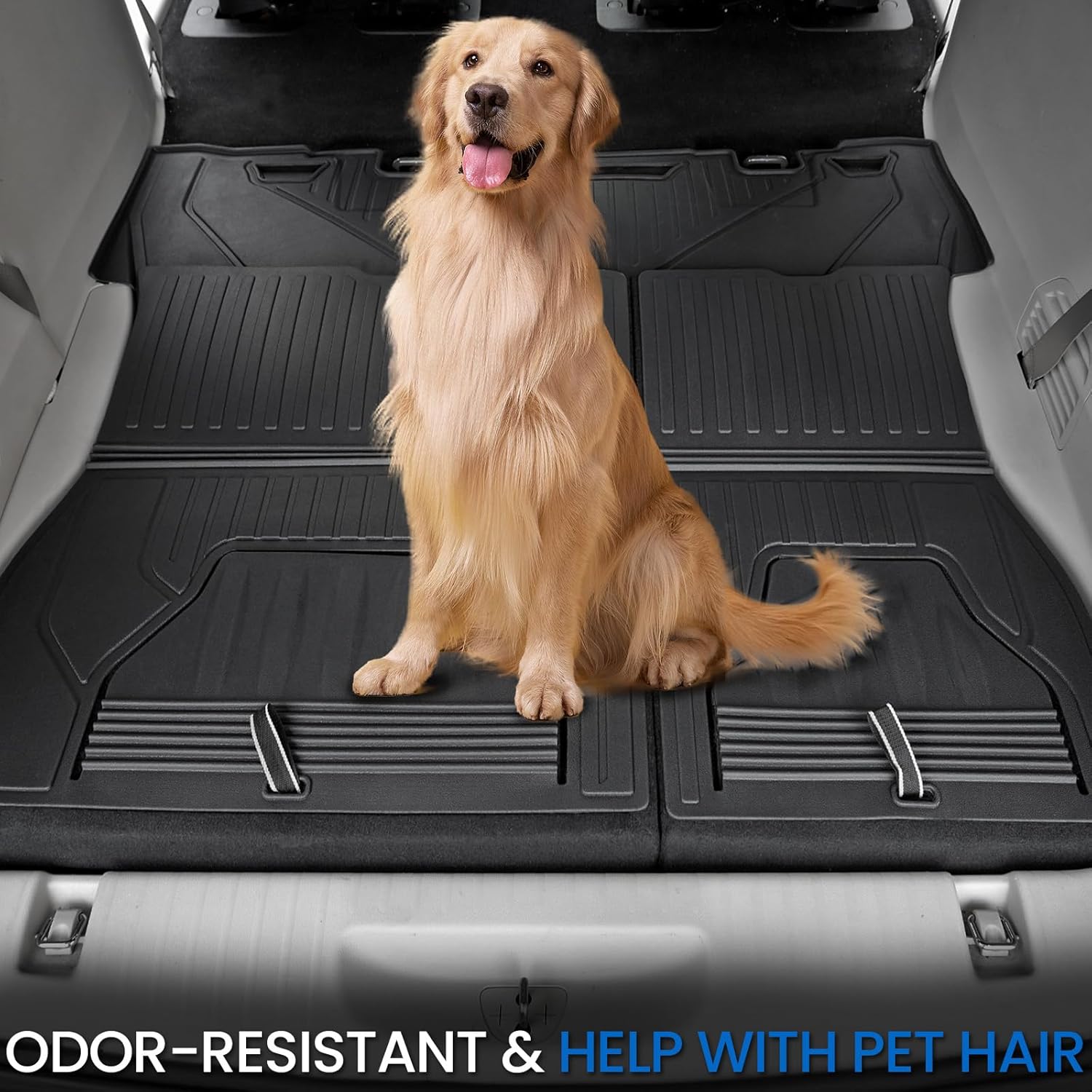 Cargo Mat for Stowed 3rd-Row Seating Compatible with Chrysler Pacifica 2017-2025 2026 7/8 Seats(Only Gas), Fit Voyager 2020-2025, All Weather TPE Cargo Liner Trunk Mat Accessories