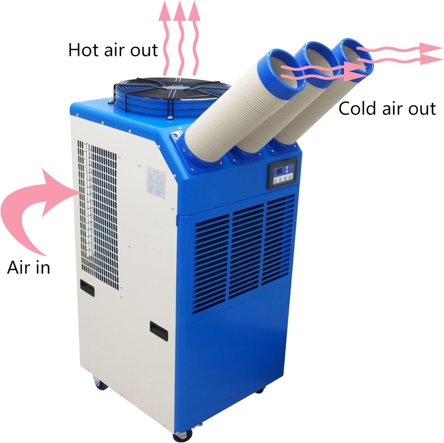 Industrial Air Conditioner Portable Mobile Spot Cooler Industrial Grade Commercial Indoor Outdoor Machine Three Tubes 220V 2400W