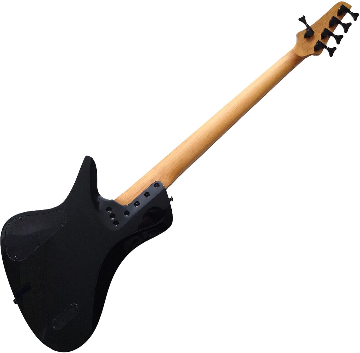 Upgrade 5 String Electric Bass Guitar Fanned Fret Blue Burl Burst Quilt Maple Top Roasted Maple Neck