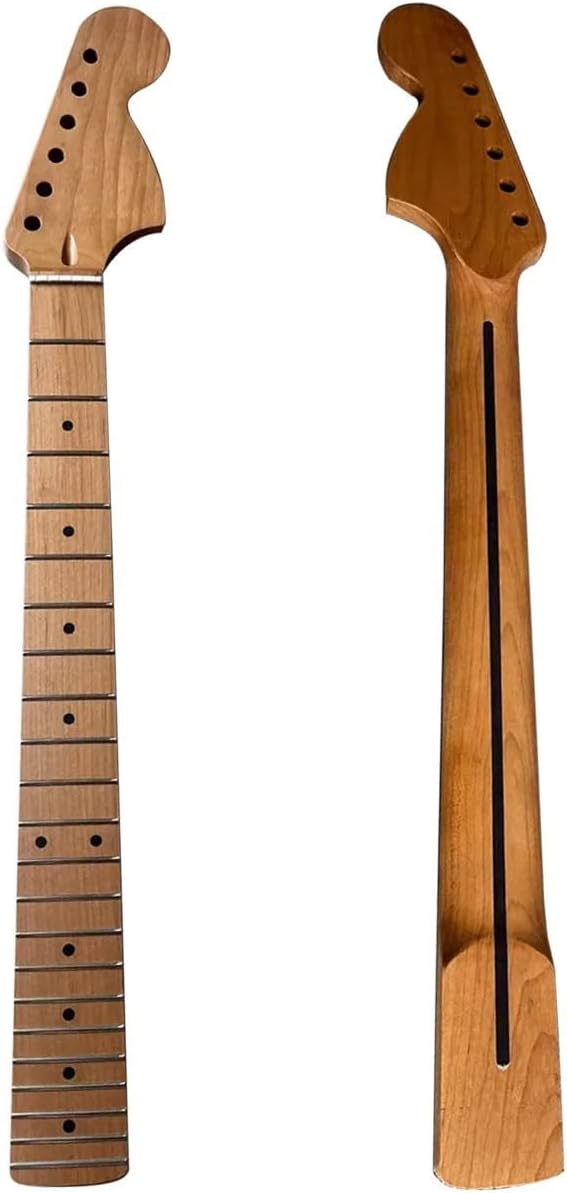 Modern 'C' Model 22-Fret Roasted Maple Electric Guitar Neck - Matt Varnished Finish - Enhance Your Guitar with Premium Quality Upgrade (Brown Matte Maple)
