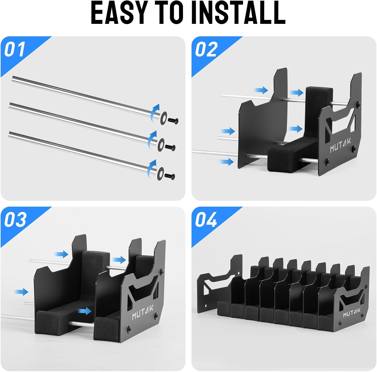 Soft Foam Pistol Rack for Gun Safe, Gun Cabinet, Durable Handgun Stand Organizer Accessories with Gun Slots, Compatible with Size Firearm, Revolver Pistols Holder