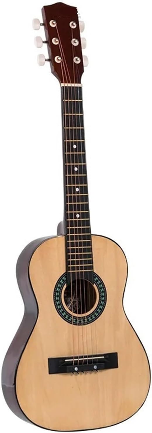 30 Inch Fillet Folk Guitar for Beginners Adults Simple Basswood Handmade Portable Stage Musical Instrument (Color : Black, Size : 30 Inch)