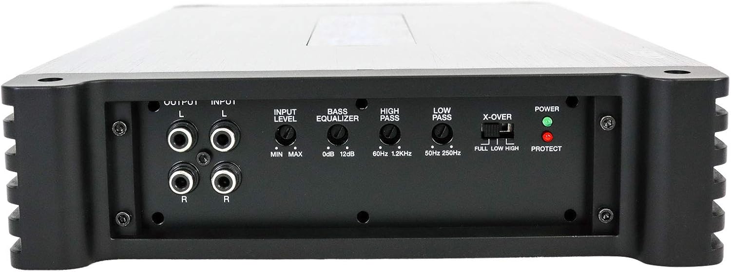 Rockville DBM25 Marine Amplifier, 1500W Peak/375W Dyno RMS, 2 Channel, 2 or 4 Ohm, Waterproof Design, Adjustable Crossover, Remote Bass Control for Boats and Marine Audio