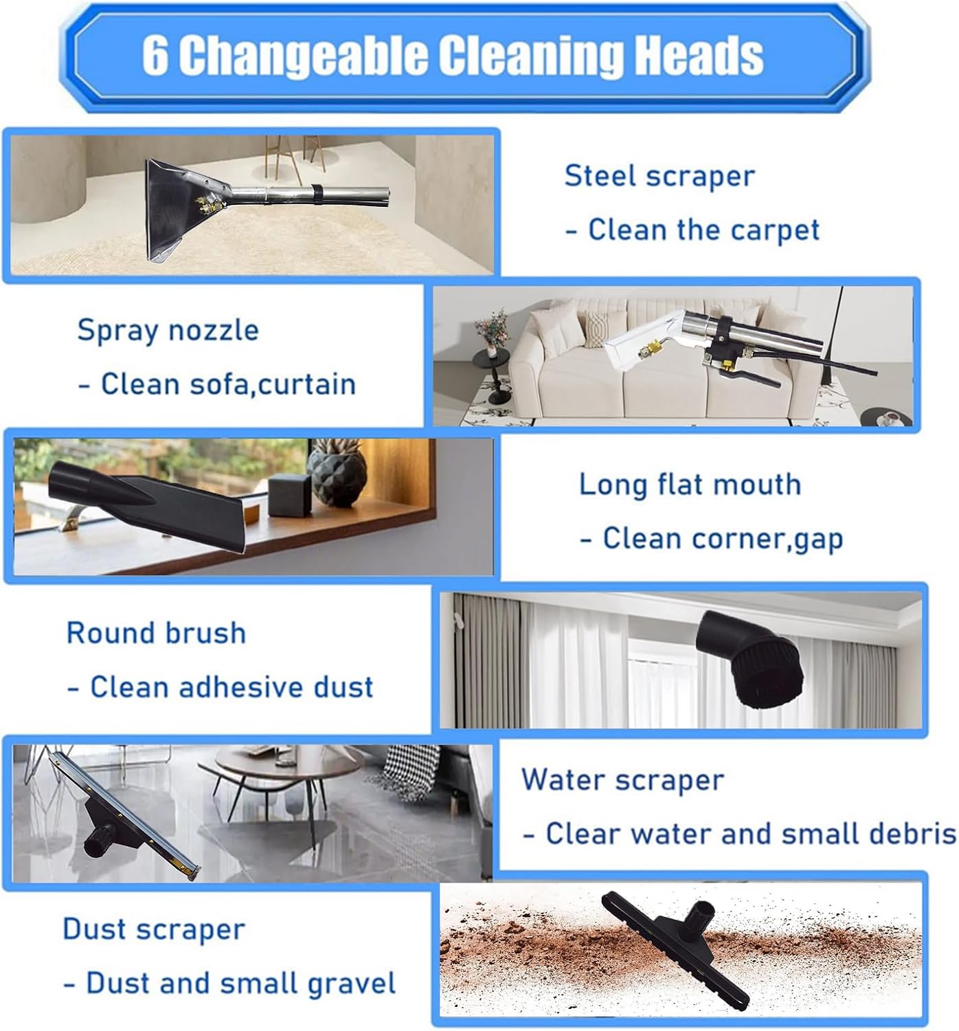 Commercial Carpet Cleaner 80L/21Gal Heavy-Duty 3 in 1 Extractor Machine (Spray,Vacuum,Wash) for Hotel/Office with 23ft Cord & Steel Drum 2000W 110V