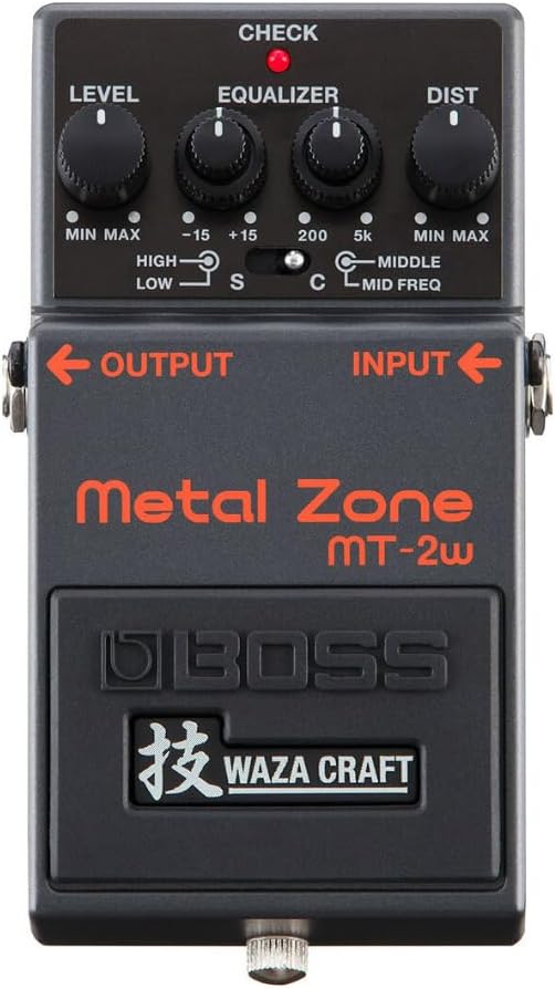 BOSS MT-2W WAZA Craft Metal Zone Guitar Pedal (MT-2W), Black