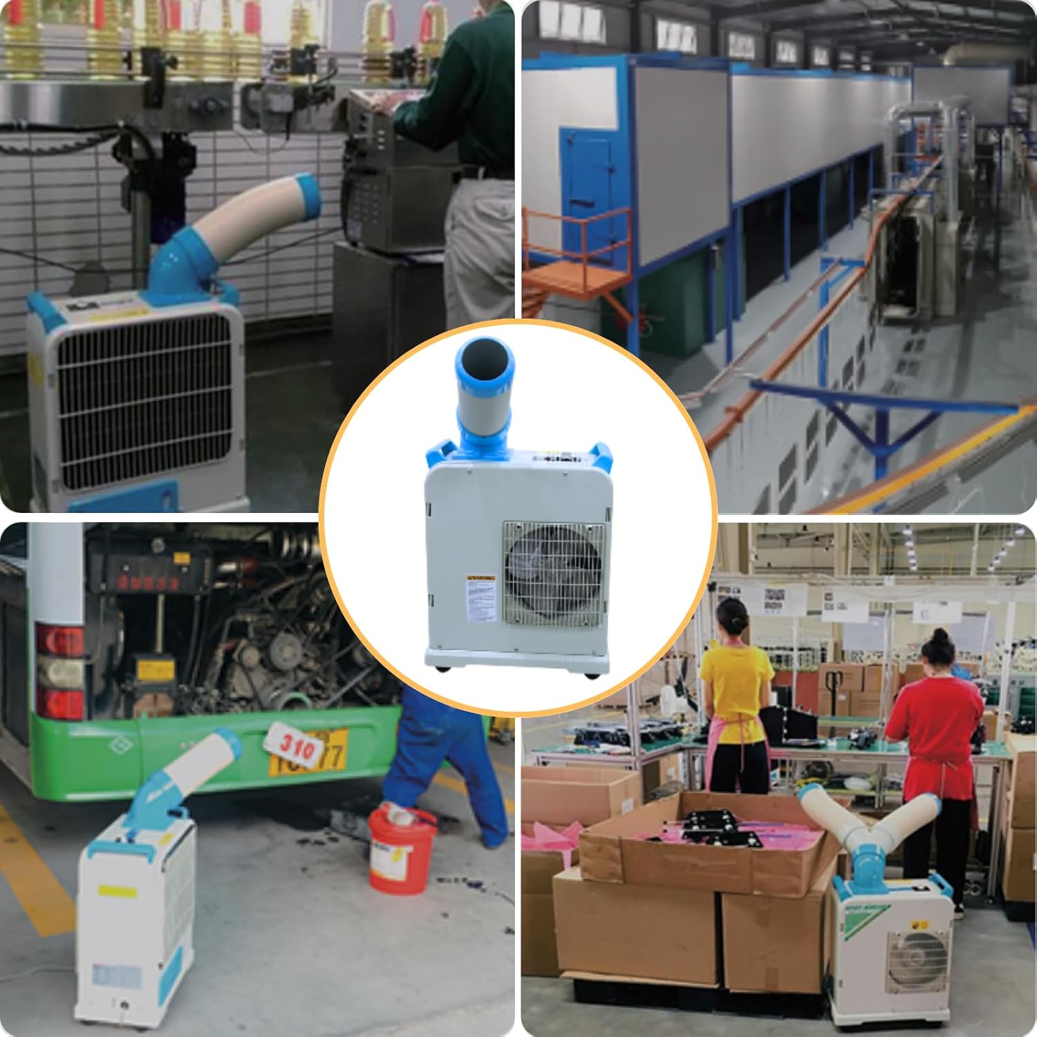 Industrial Spot Air Conditioner – 6000 BTU Portable Air Cooler with R32 Refrigerant, Mobile Spot Cooler for Indoor/Outdoor Use