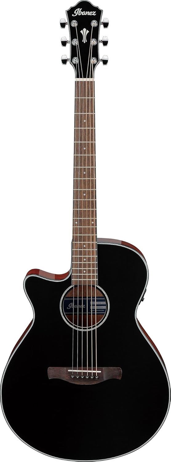 Ibanez AEG50L Left-Handed Acoustic-Electric Guitar - Black High Gloss Bundle with Gig Bag, Tuner, Strap, D'Addario Strings, Picks, Austin Bazaar Instructional DVD, and Polishing Cloth