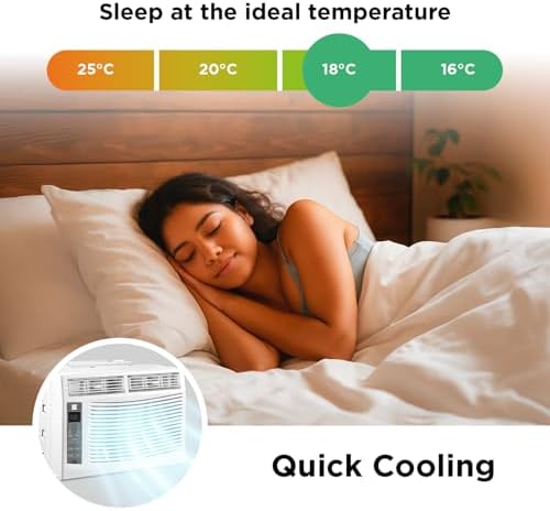 Kenmore KM6K-R 6,000 BTU Window Air Conditioner for Small to Medium Rooms up to 250 Sq. Ft. – Quiet Cooling, Remote Control, Easy Install, Energy Efficient, Digital Display, Washable Filter