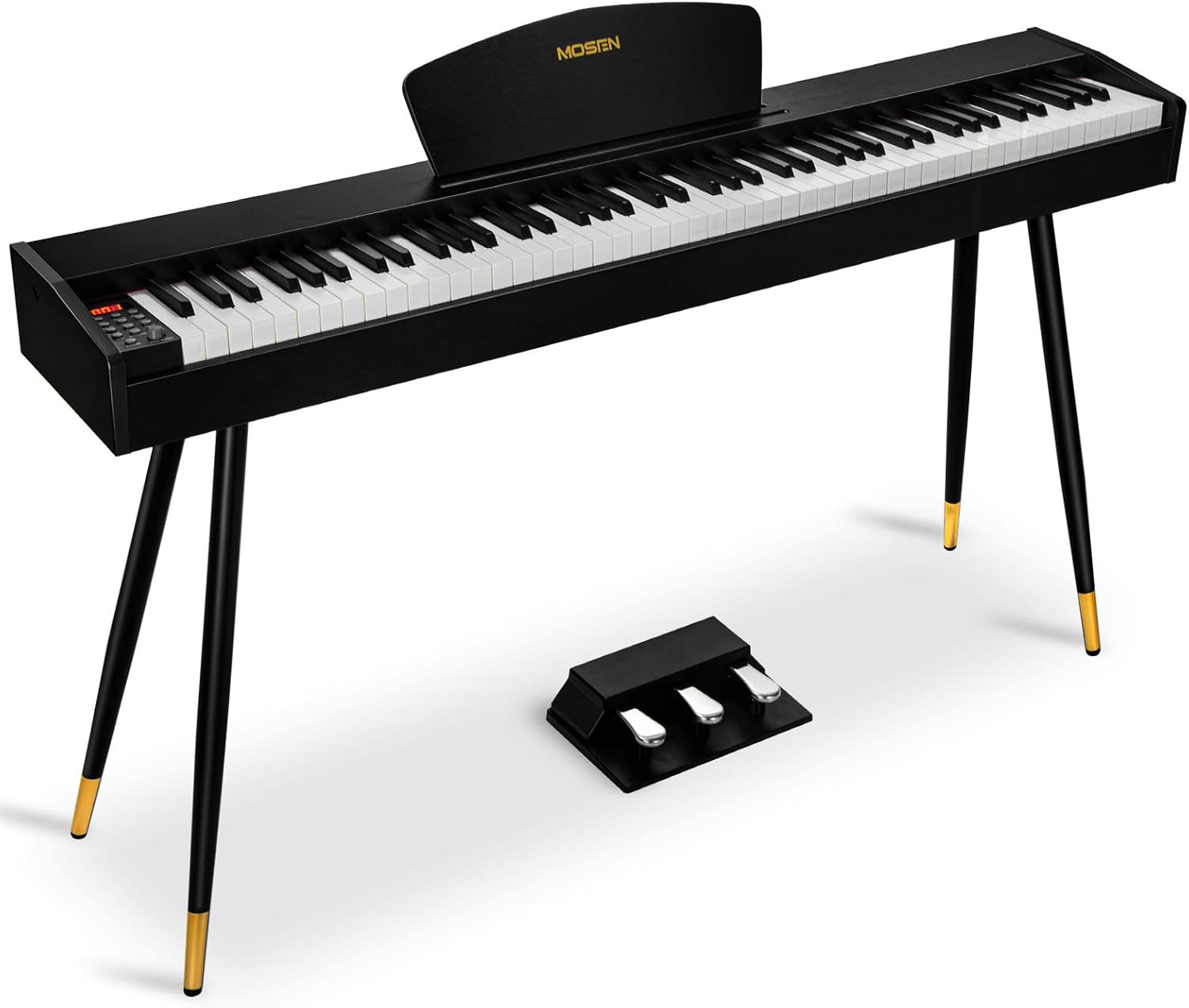 MOSEN 88 Keys Weighted Digital Piano with Furniture Stand & 3-Pedal Unit, Hammer Action Keyboard, Full-size Electric Piano Keyboard Supports USB-MIDI/Wireless Connect, MDP-110