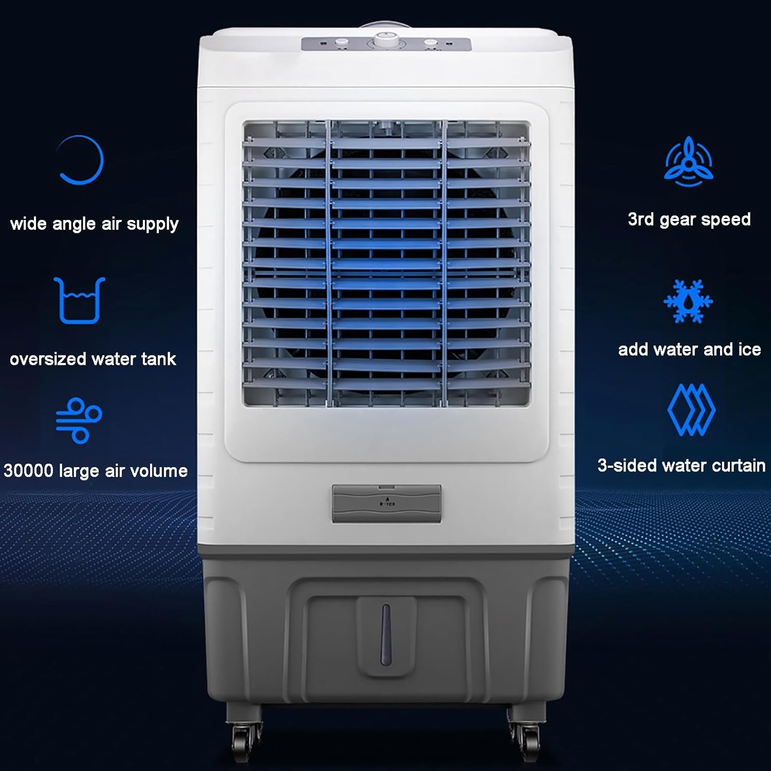PINNKL Portable Air Conditioners,3-IN-1Evaporative Air Cooler with Remote Control, Oscillation Swamp Cooler and Humidification, 7.5 Hour Timer