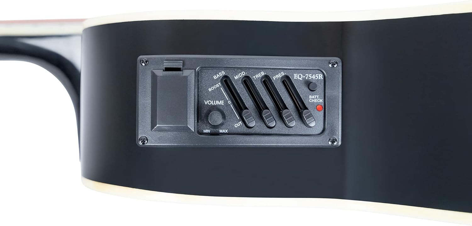 Vault EA-20CE Cutaway Acoustic-Electric Guitar - Black Bundle with Gig Bag, Tuner, Strap, Strings, Instrument Cable, Picks, Austin Bazaar Instructional DVD, and Polishing Cloth