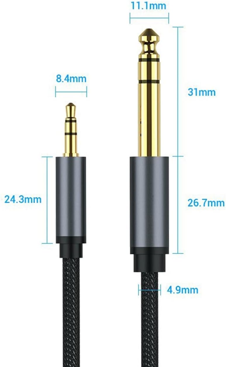 Cable Adapter for Speaker Guitar Amplifier Cable Output 3.5mm to 6.5mm Cable Guitar Interface Audio Cable (Color : PVC, Size : 10m)